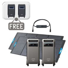 2x Anker SOLIX F3800 Plus Solar Generator 12 kW Double Power Hub Kit - With 2x 400W Anker Solar Panels - Includes 2x FREE Protective Covers