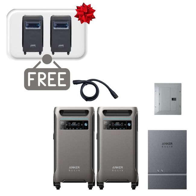 2x Anker SOLIX F3800 Automatic Home Power Panel Kit - Includes 2x FREE Protective Covers