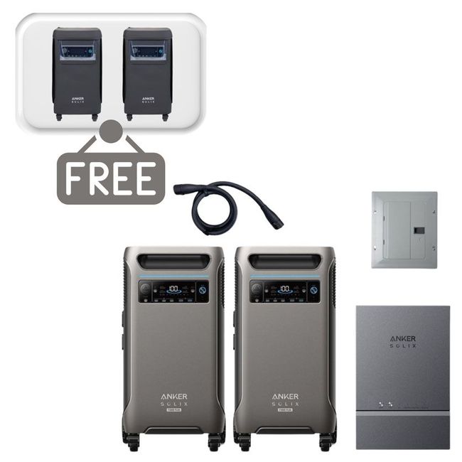 2x Anker SOLIX F3800 Plus Automatic Home Power Panel Kit - With 2x FREE Protective Covers