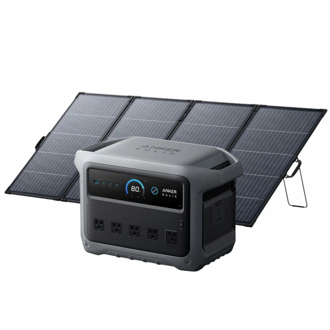 Anker SOLIX C1000 Gen2 Portable Solar Generator with PS400 Bifacial Portable Solar Panel