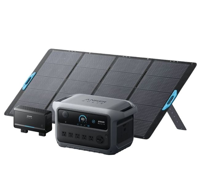 Anker SOLIX C2000 Gen 2 Portable Powerstation with PS400 400W Solar Panel and Alternator Charger