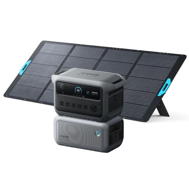 Anker SOLIX C2000 Gen 2 Portable Power Station with Expansion Battery and 400W Foldable Solar Panel - 4096 Watt Hours