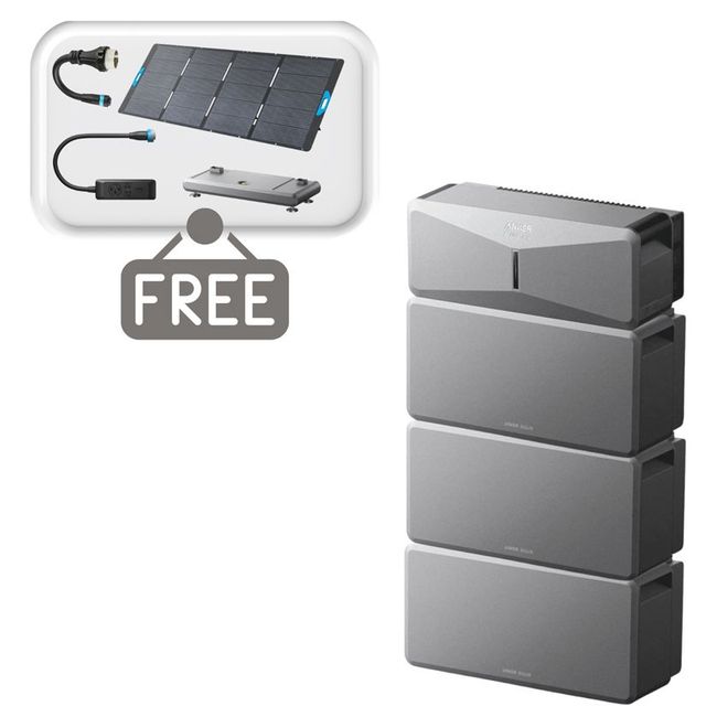 Anker SOLIX E10 Smart Home Backup System with 3 Batteries - 18Kwh - With Free 400W Panel, Power Strip, Metal Pad and AC Generator Cable