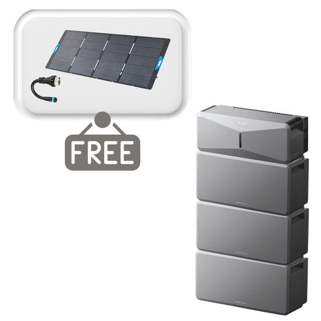 Anker SOLIX E10 Smart Home Backup System with 3 Batteries - 18Kwh - With Free 400W Panel Power Strip and AC Generator Cable
