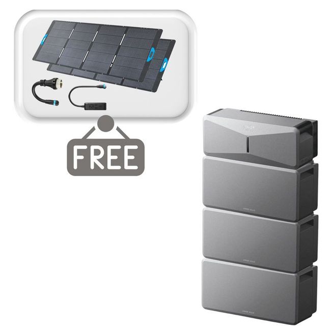 Anker SOLIX E10 Smart Home Backup System with 3 Batteries - 18Kwh - With 2x Free 400W Panels, Power Strip and AC Generator Cable