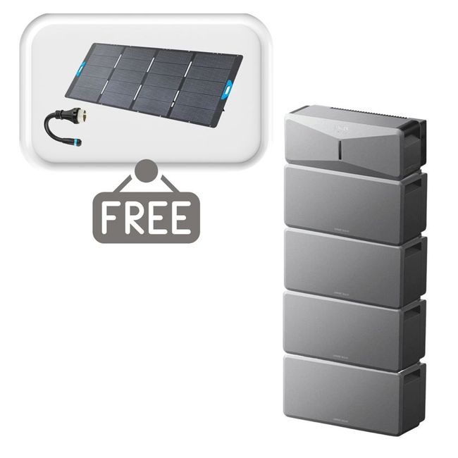 Anker SOLIX E10 Smart Home Backup System with 4 Batteries - 24Kwh - With Free 400W Panel Power Strip and AC Generator Cable