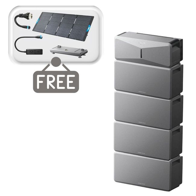 Anker SOLIX E10 Smart Home Backup System with 4 Batteries - 24Kwh - With Free 400W Panel, Power Strip, Metal Pad and AC Generator Cable
