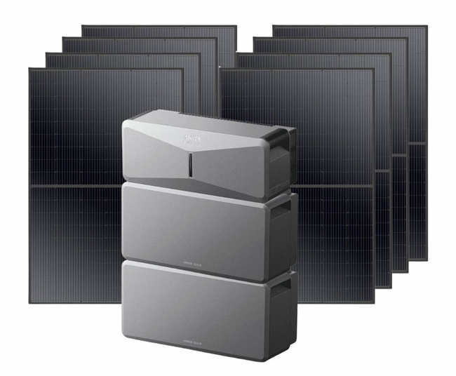 Anker SOLIX E10 Smart Home Solar Backup with 2x Expansion Batteries - 12kWh and 3200 Watts of Solar