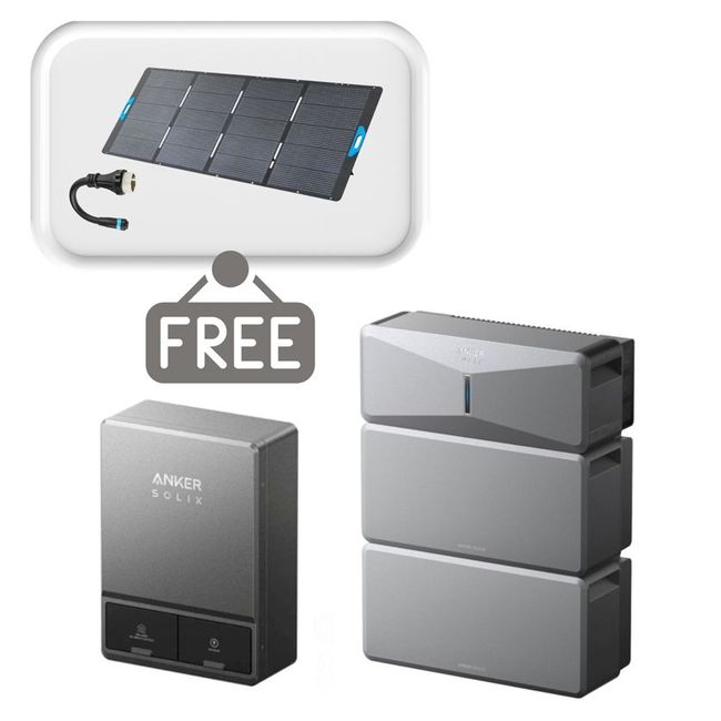 Anker E10 Home Backup System with Expansion Battery 12kWh & Smart Inlet Box Kit - With Free 400W Panel Power Strip and AC Generator Cable