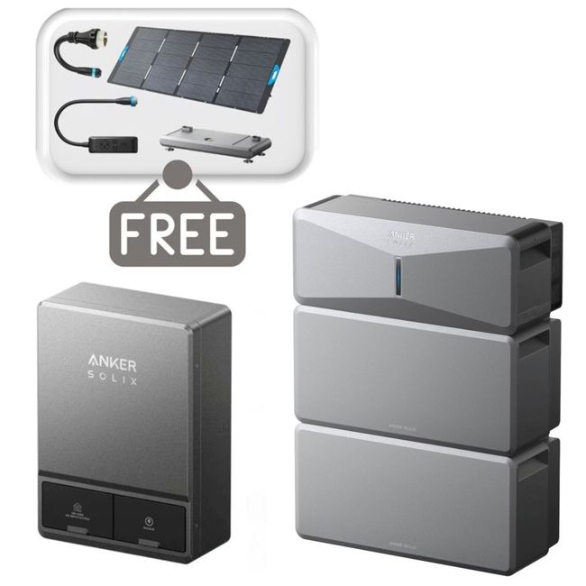 Anker E10 Home Backup System with Expansion Battery 12kWh & Smart Inlet Box Kit - With Free 400W Panel, Power Strip, Metal Pad and AC Generator Cable