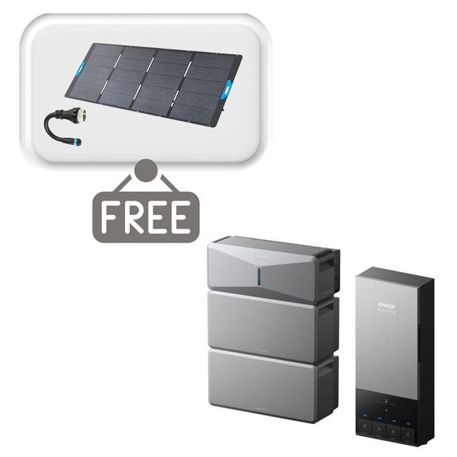 Anker SOLIX E10 Home Backup System with Expansion Battery - 12kWh - and Power Dock Kit - With Free 400W Panel Power Strip and AC Generator Cable