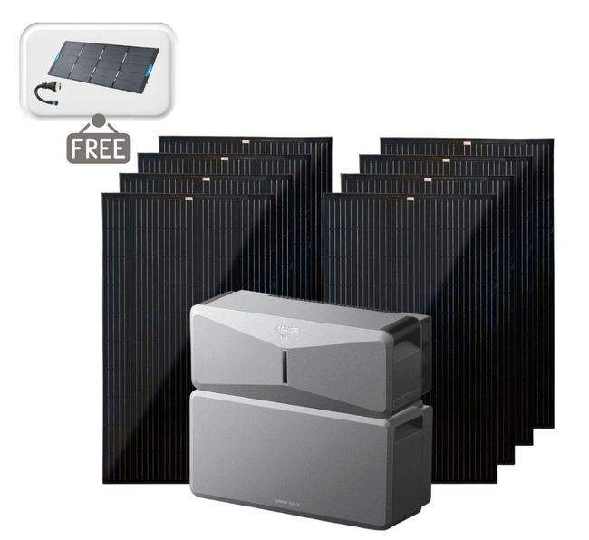 Anker SOLIX E10 Smart Home Solar System - 2680 Watts of Solar - With Free 400W Panel Power Strip and AC Generator Cable