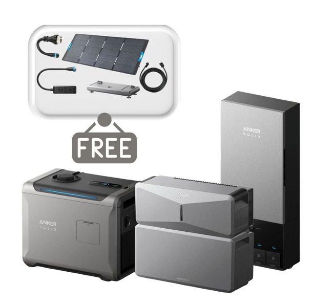 Anker E10 Home Backup System & Power Dock with Smart Generator 5500 - Tri Fuel - With Free 400W Panel, Power Strip, Metal Pad, Smart Gen DC Cable and AC Generator Cable