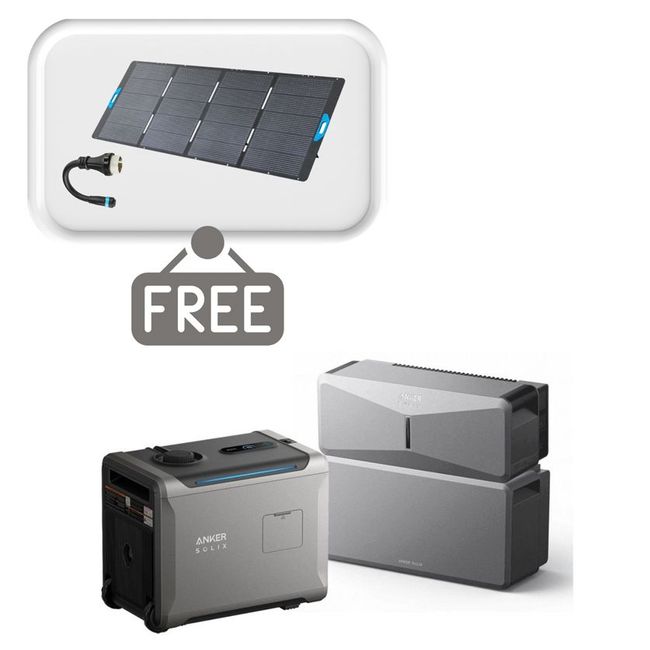Anker SOLIX E10 Smart Home Backup System with Smart Generator 5500 - Tri Fuel - With Free 400W Panel Power Strip and AC Generator Cable