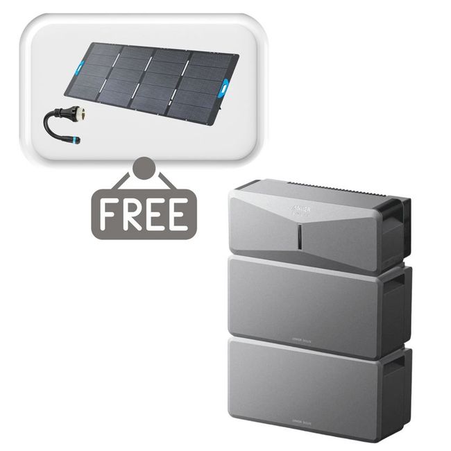 Anker SOLIX E10 Smart Home Backup System with 2x Expansion Batteries - 12288Wh - With Free 400W Panel Power Strip and AC Generator Cable