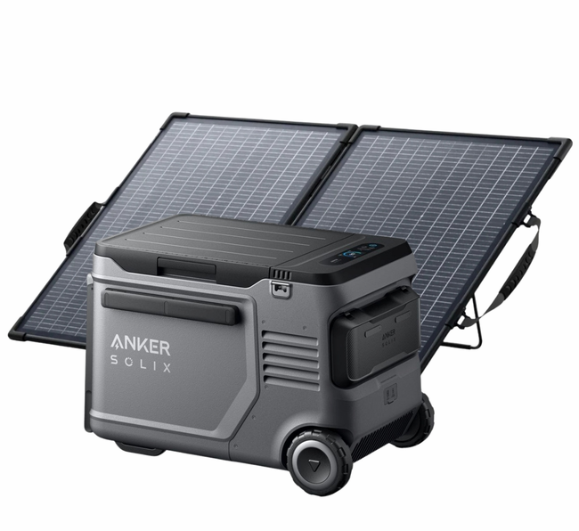 Anker Solix EverFrost 2 Powered Cooler 40L with PS100 Bifacial Portable Solar Panel