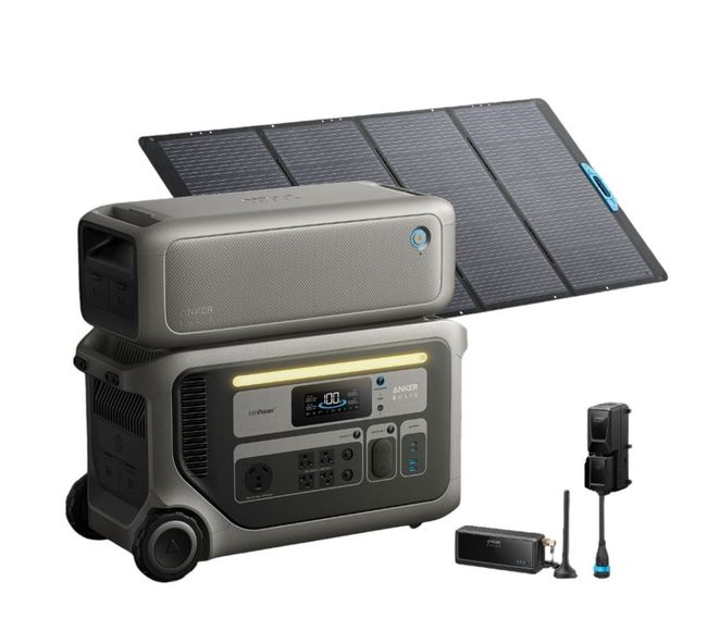 Anker SOLIX F3000 Portable Solar Generator Kit with Expansion Battery, Anker Foldable 400W Solar Panel and Power Saver Kit