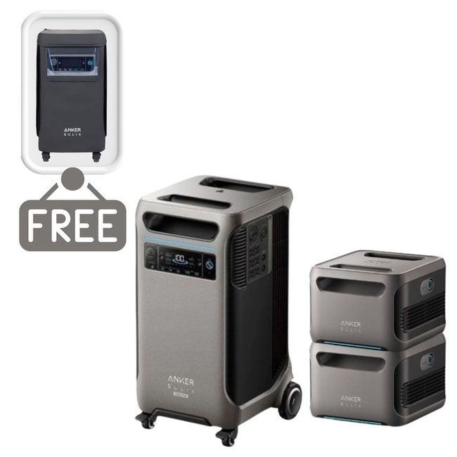 Anker SOLIX F3800 Plus Portable Power Station with 2 Expansion Batteries (11520Wh) - Includes FREE Protective Cover
