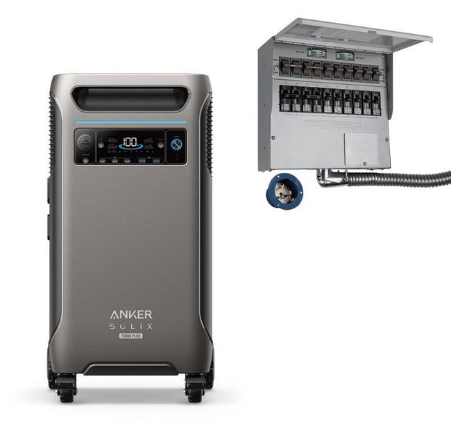 Anker SOLIX F3800 Plus Portable Power Station & 50A Manual Transfer Switch Kit - 3840 Watt Hours