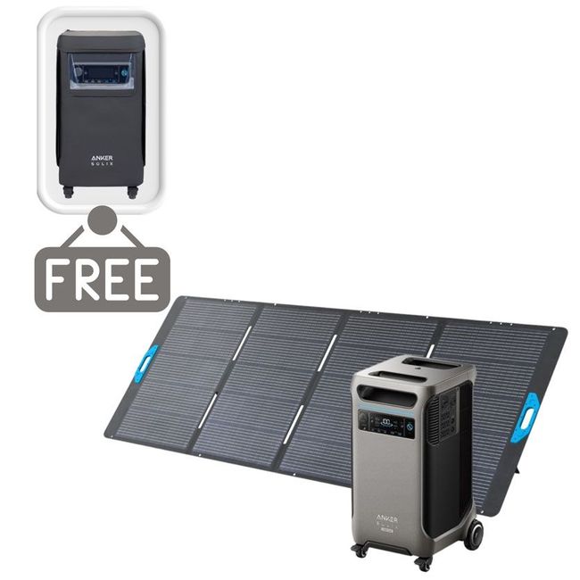 Anker SOLIX F3800 Plus Solar Generator Kit - 3840 Watt Hours - With 400W Anker Solar Panel - Includes FREE Protective Cover