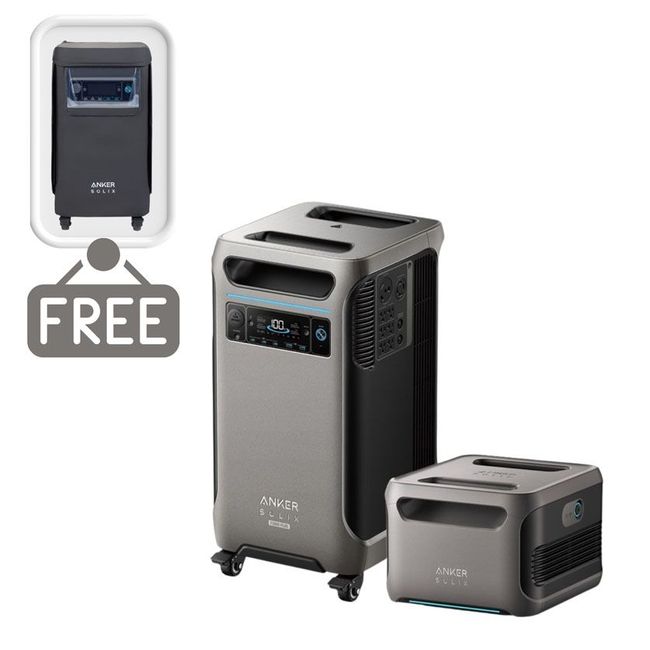 Anker SOLIX F3800 Plus Portable Power Station with Expansion Battery - 7680 Watt Hours - Includes FREE Protective Cover