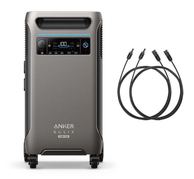 Anker SOLIX F3800 Plus Portable Power Station & MC4 Extension Kit - 3840 Watt Hours