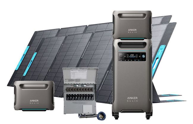 Anker SOLIX F3800 Portable Power Station with 2x Expansion Batteries, 2x  400W Foldable Solar Panels and
