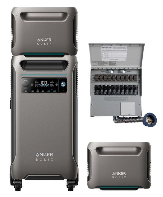 Anker SOLIX F3800 Portable Power Station with 2x Expansion Batteries and  Transfer Switch - 11.52 KWh