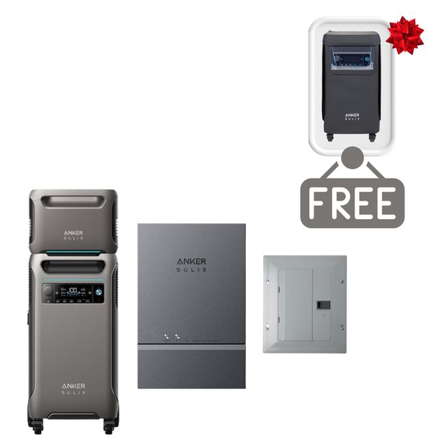 Anker SOLIX F3800 with Expansion Battery Automatic Home Power Panel Kit - Includes FREE Protective Cover