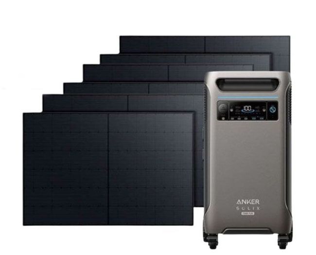 Anker SOLIX F3800 Plus Solar Generator Kit - 3840 Watt Hours - With 6x 440W Rigid Solar Panels