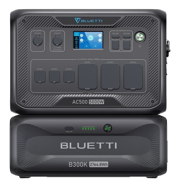 Bluetti AC500+B300K Solar Generator Kit with 2x 200W Solar Panels - 2,764  Watt Hours