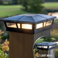 Classy Caps Black Cambridge Solar Post Cap for 6 x 6 Posts - 4 Pack