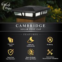 Classy Caps Black Cambridge Solar Post Cap for 6 x 6 Posts - 4 Pack