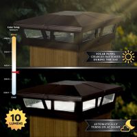 Classy Caps Cambridge Solar Post Cap for 6 x 6 Posts - Brown