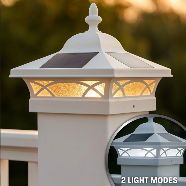 Classy Caps Coventry White Solar Post Cap