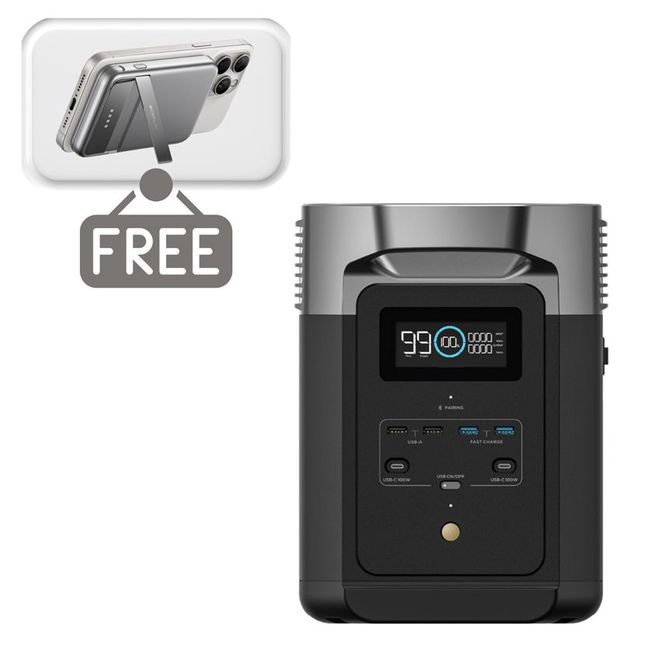 EcoFlow Delta 2 Portable Power Station - Includes a FREE EcoFlow Rapid Magnetic Power Bank - 5000mAh
