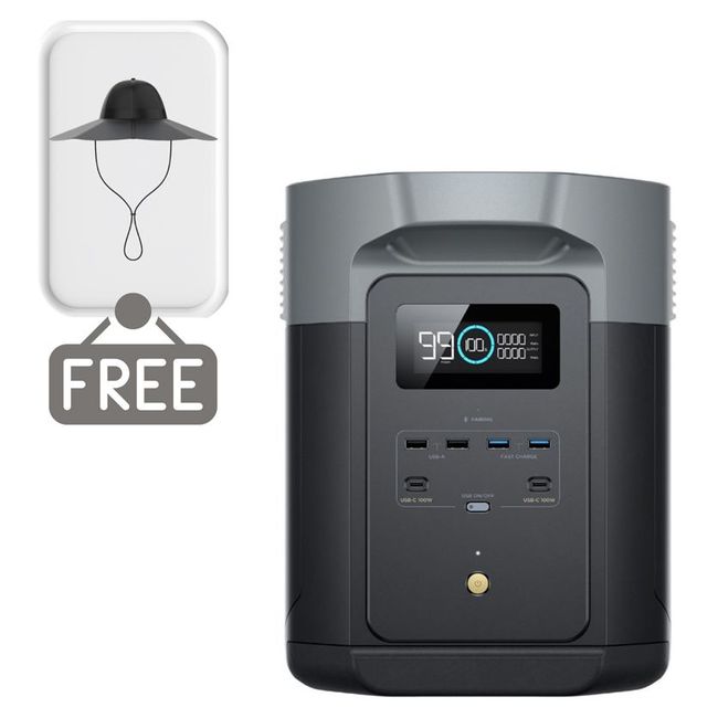 EcoFlow Delta 2 Max Portable Power Station - Includes a FREE EcoFlow Solar Power Hat - 12W