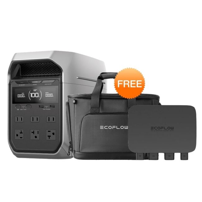 EcoFlow DELTA 3 Plus Portable Power Station - Includes 500W Alternator Charger and Free Bag