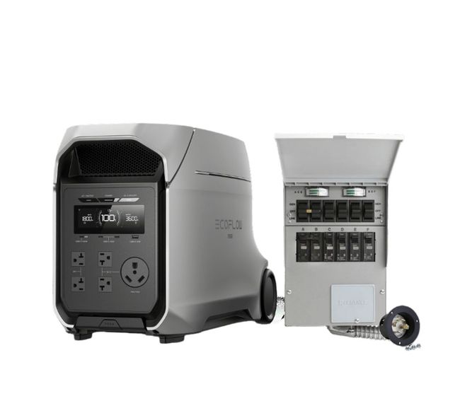 EcoFlow Delta 3 Ultra Plus Portable Powerstation with Manual Transfer Switch Kit