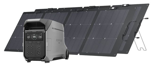EcoFlow Delta Pro 3 Portable Solar Generator Kit - With 2x 220W Bifacial Solar Panels