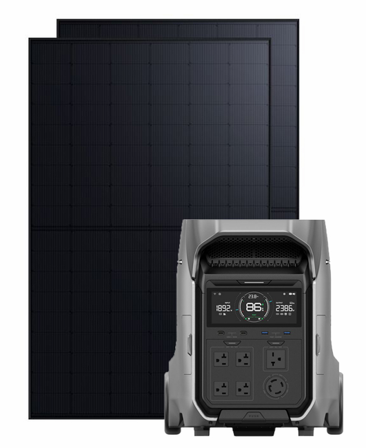 EcoFlow Delta Pro 3 Portable Solar Generator Kit - With 2x Rigid Anker 440 Watt Solar Panels