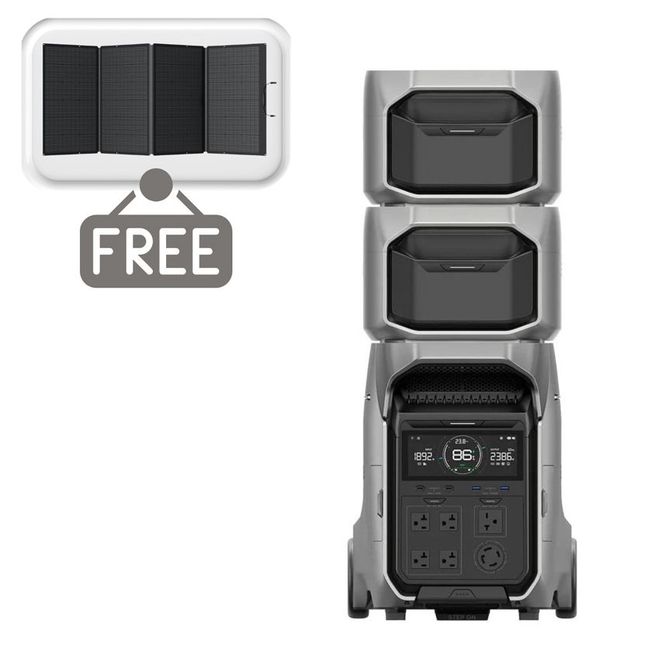 EcoFlow Delta Pro 3 12 kWh Expansion Portable Power Station Kit - Includes a FREE EcoFlow 400 Watt Solar Panel