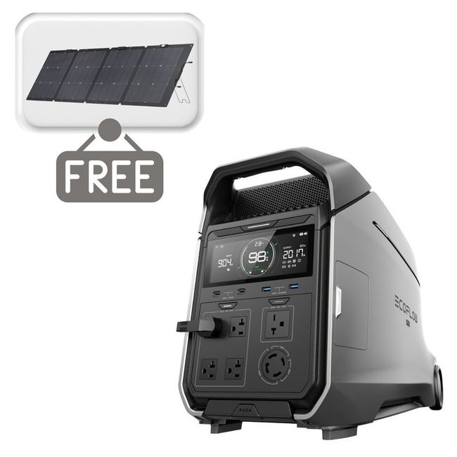 EcoFlow Delta Pro 3 Portable Power Station - Includes a FREE EcoFlow 220W Bifacial Portable Solar Panel
