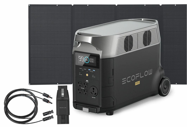 Ecoflow Delta Pro with 400W Solar Panel with Free EV X-Stream Adapter and MC4 Extension Cable - Special Bundle