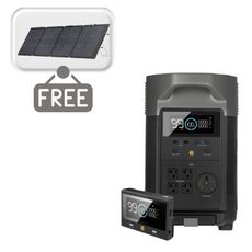 EcoFlow Delta Pro Portable Power Station with Remote Control - Includes FREE EcoFlow NextGen 220W Bifacial Portable Solar Panel