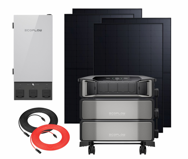 Ecoflow Delta Pro Ultra Expanded Powerstation and Smart Home Panel 2 Kit - 12.2 kWh storage - with 4x 440W Rigid Anker Solar Panels