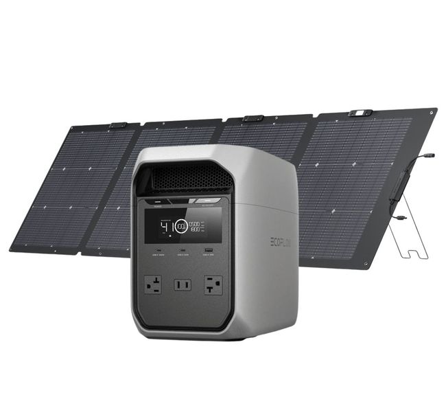 EcoFlow Delta 3 Classic Portable Powerstation with 220W Bifacial Portable Solar Panel