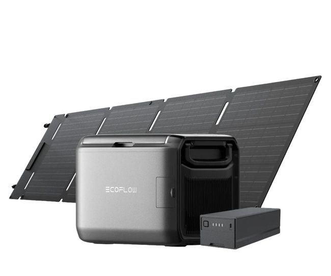 EcoFlow Glacier Classic Portable Fridge Freezer (45L) with Plug-in Battery and 60W Portable Solar Panel