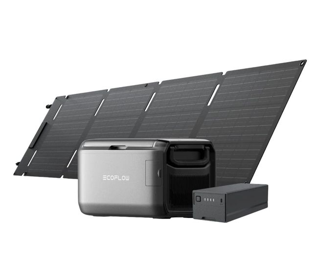 EcoFlow Glacier Classic Portable Fridge Freezer (35L) with Plug-in Battery and 60W Portable Solar Panel
