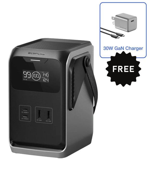 EcoFlow Trail 200 DC Portable Power Station - 192Wh Plus Free RAPID 30W GaN Charger
